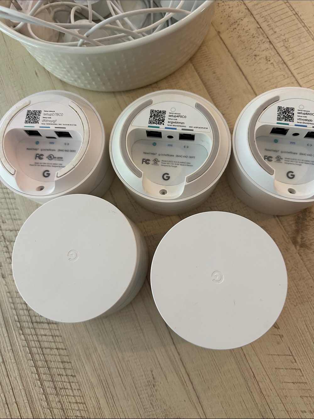 google White Mesh Wi‑Fi Router 5 pack — Compact Round Design
